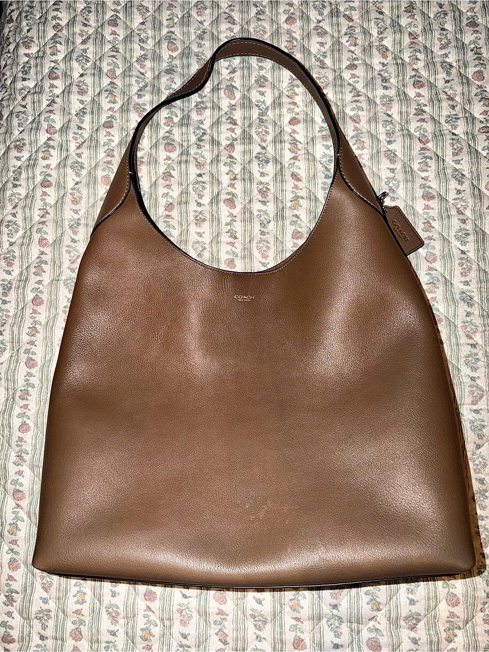Coach Brooklyn Shoulder Bag 39 in Stone Natural Full Grain Leather
